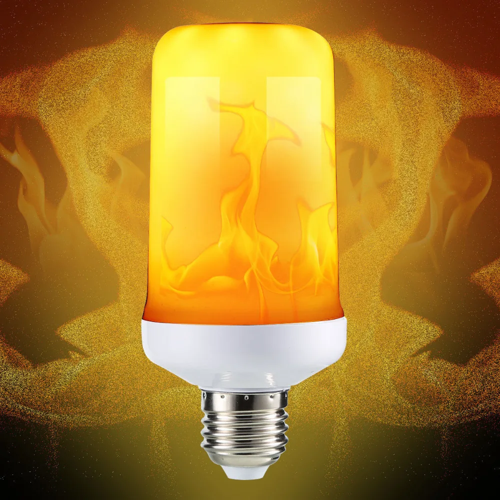 

2018 New E27 E26 2835SMD 3 modes LED lamp Flame Effect Fire Light Bulbs 6W Flickering Emulation flame Lights AC85-265V