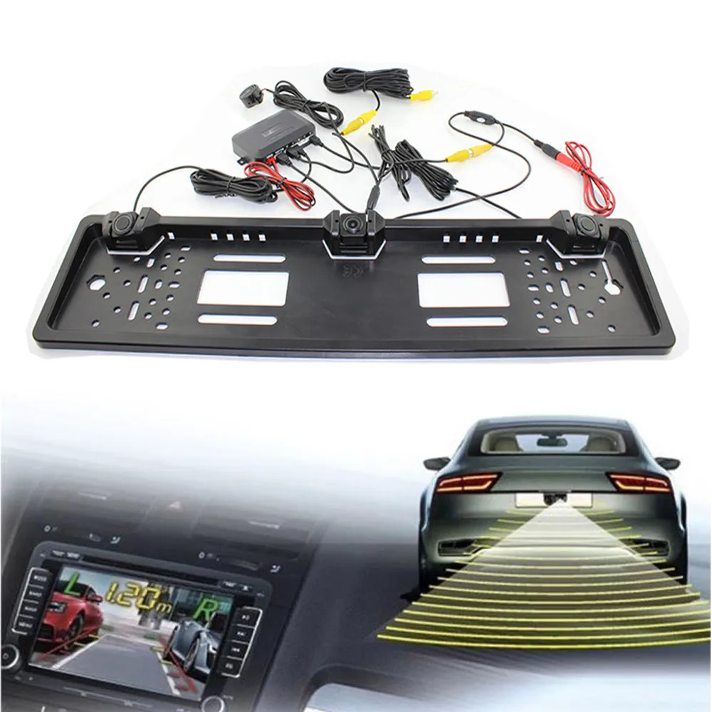 

New Licence Plate Waterproof radar reversing camera dash camera 4k dvr car recorder dashcam dual