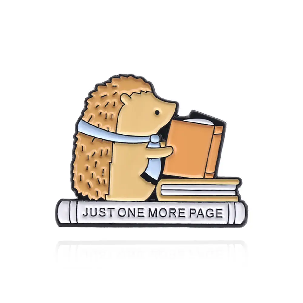 

Super cute jewelry Hedgehog look magic book brooch 2019 Cartoon pins for woman kids clothes bag button badge brooch friend gift