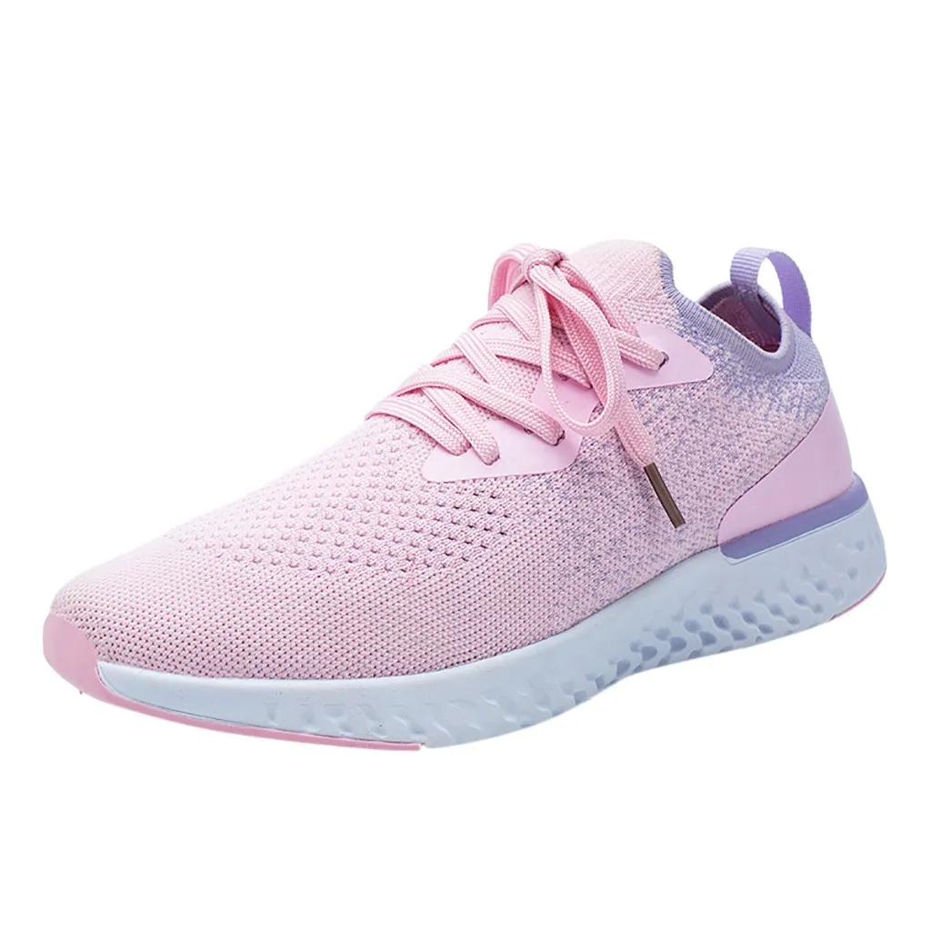 SAGACE, спортивная женская трикотажная обувь, женские спортивные дышащие кроссовки с сеточкой, женские кроссовки - Цвет: Pink