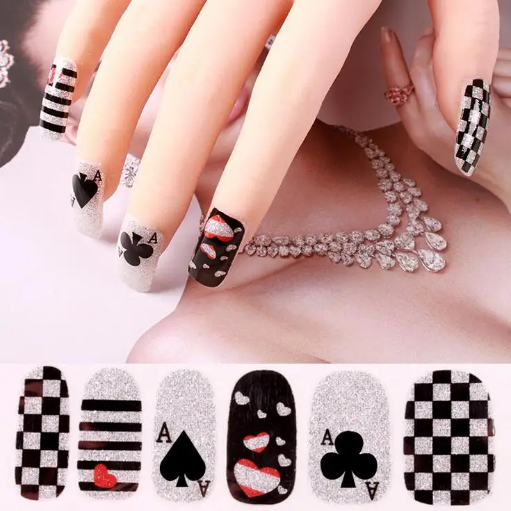 Full Nail WRAPS Art adhesive Sticker False Nails Foil decals Manicure