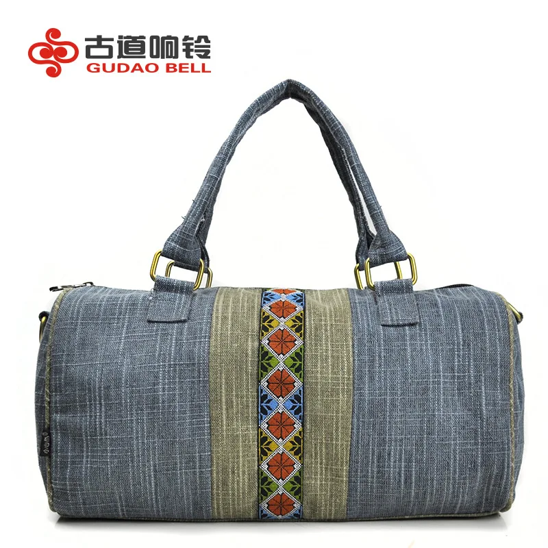 National embroidered Messenger bag handbags blue color canvas bag fashion bags travel leisure ...