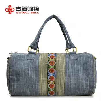 

National embroidered Messenger bag handbags blue color canvas bag fashion bags travel leisure manufacturers Large capacity