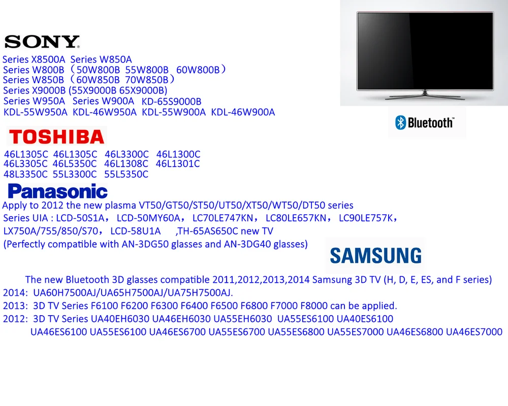 2 шт. Оригинальные Bluetooth 3D затвор активные очки заменить samsung SSG-5100GB sony 3D tv s Универсальный ТВ картон