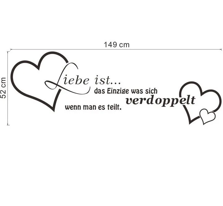 Us 4 5 Liebe German Letters Love Quotes Flower Words Wall Sticker Home Decor For Livingroom Bedroom Zitate Wandaufklebe Liebe Zyd009 Stickers Home