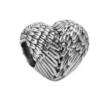 Bracelets Heart Shape Metal Beads Wings Feather Heart Charms Bracelets Beads For Pandora DIY Bracelets Accessory Women