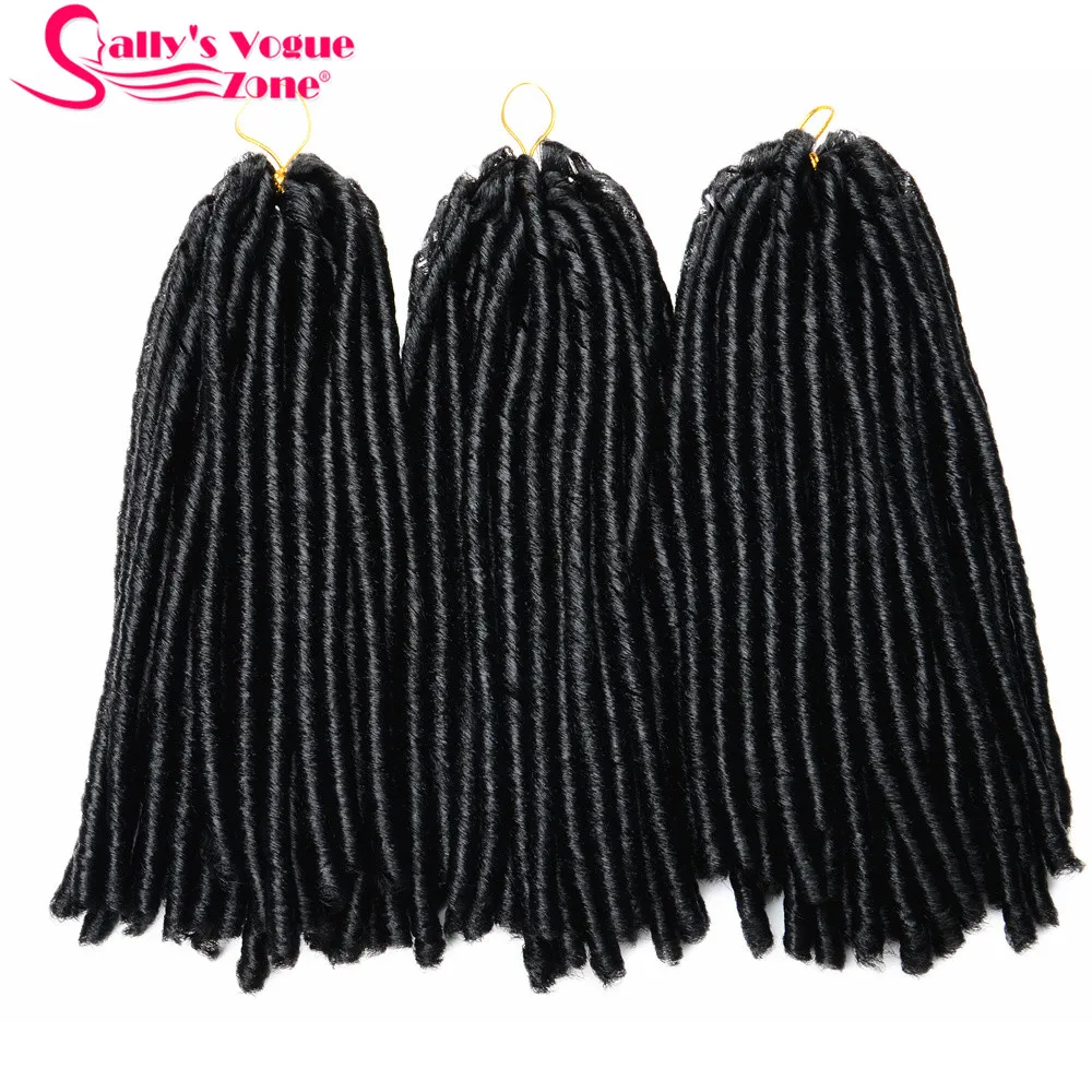 Sallyhair 14inch 70g/pack Crochet Braids Synthetic Braiding Hair Extension Afro Hairstyles Soft Faux Locs Brown Black Thick Full