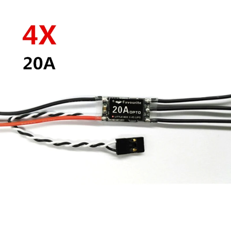 

Hot Sale 4PCS FVT LittleBee 20A ESC BLHeli OPTO 2-4S Supports OneShot125 For RC Multirotors