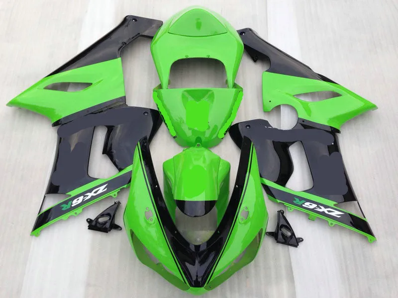 

Motorcycle Fairing kit for KAWASAKI Ninja ZX6R 636 05 06 ZX 6R 2005 2006 ABS Green gloss black Fairings set+Gifts KC30