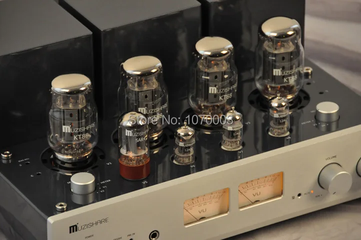Q-019 MUZISHARE X7 интегрированный вакуумный ламповый усилитель KT88x4 AB1 двухтактный усилитель 25~ 45 Вт TR~ UL переключатель 110 В/220 В мм phono