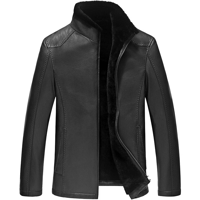 Leather suede genuine leather jacket cowhide coat new men fur one piece