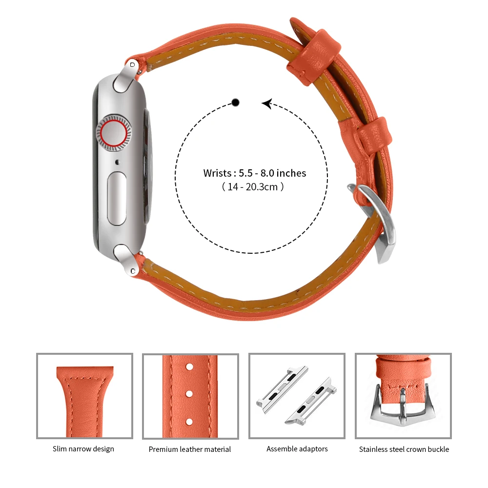 Для женщин часы Для мужчин часы из натуральной кожи женские наручные часы ремешок для Apple Watch Series 4/3/2/1 38 мм 40 мм 42 мм 44 мм
