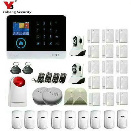 

Yobang Security WIFI GSM Home Security Alarm System Remote Control English Russian Spanish German French Polis Door Sensor