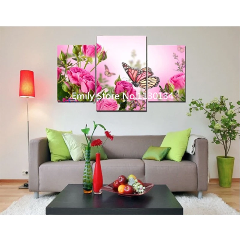 

Decorate Flower butterfly triptych Diamond embroidery Painting rhinestones 3D picture cross stitch pattern Home decoration DP267
