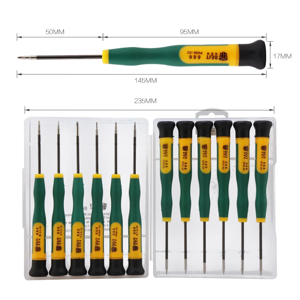 BST 666 12 в 1 Torx T2 T3 T4 T5 T6 T8 Phillips PH00 PH000 Pentalobe 5 Point 0 8 2 Slotted Y2.5 Набор прецизионных