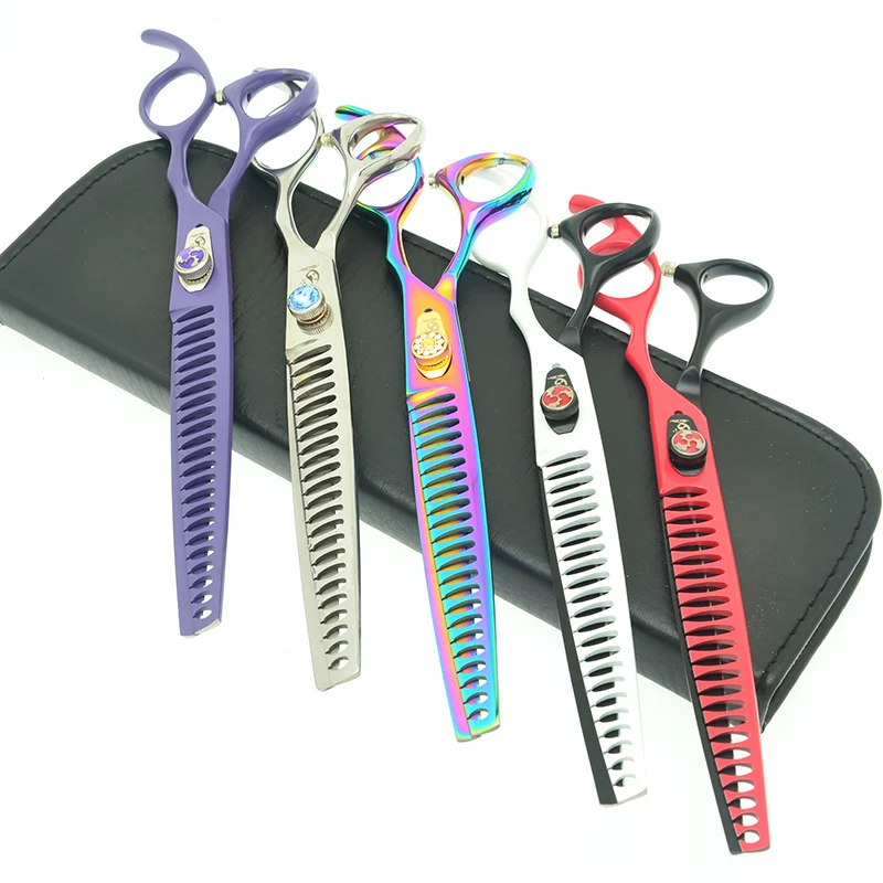 

Meisha 8.0 Inch Pet Grooming Scissors Japan 440C Fish Bone 22Teeth Dog Thinning Scissors Cat Shears Animal Hair Clippers HB0136