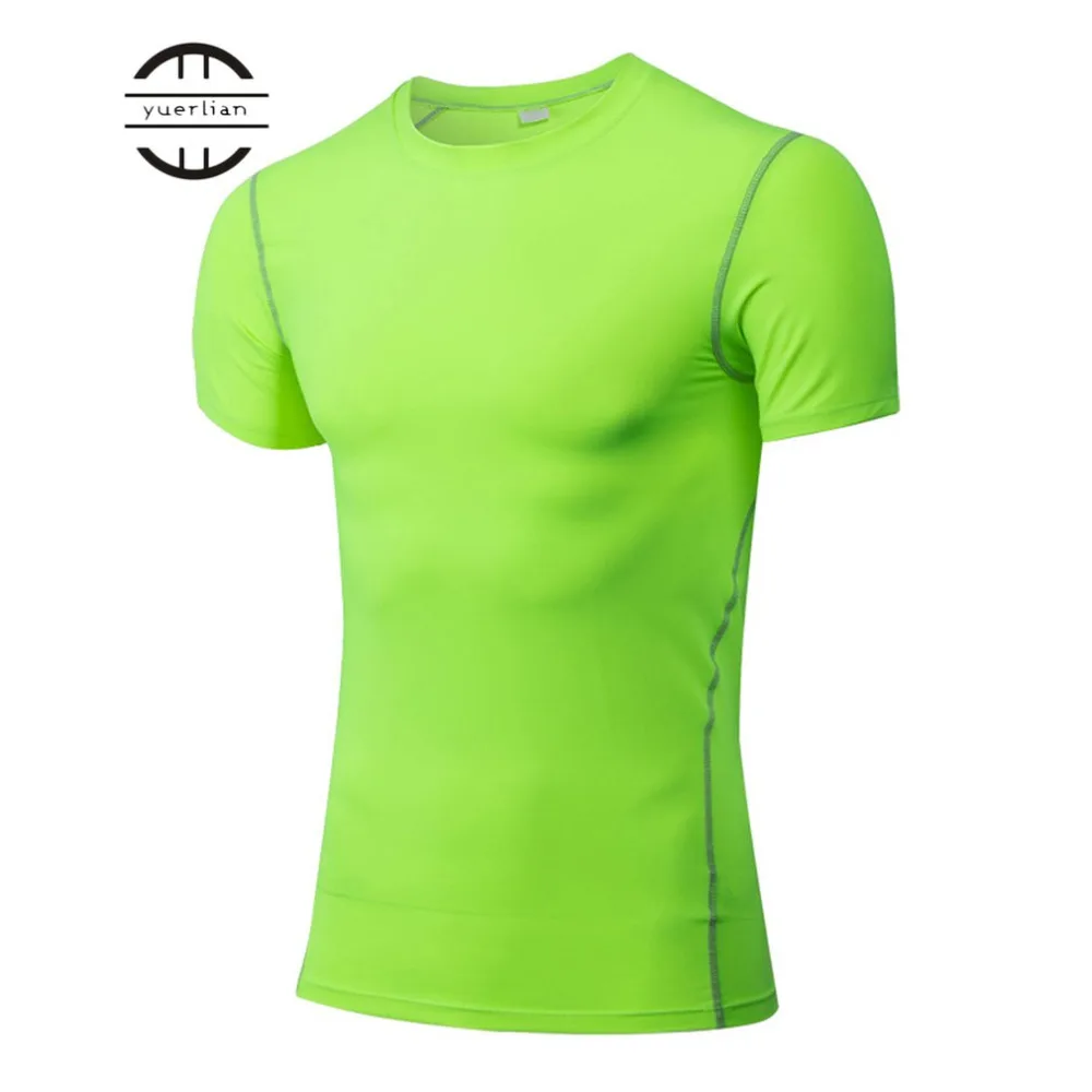 Yuerlian Мужская Спортивная рубашка с коротким рукавом, высокая эластичность, спортивные футболки, удобная плотная быстросохнущая футболка, прекрасный подарок для мужчин