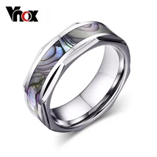 Vnox cáscara fresca de los hombres del anillo de bodas de carburo tungsten anillo joyería al por mayor de alta calidad los hombres con textura