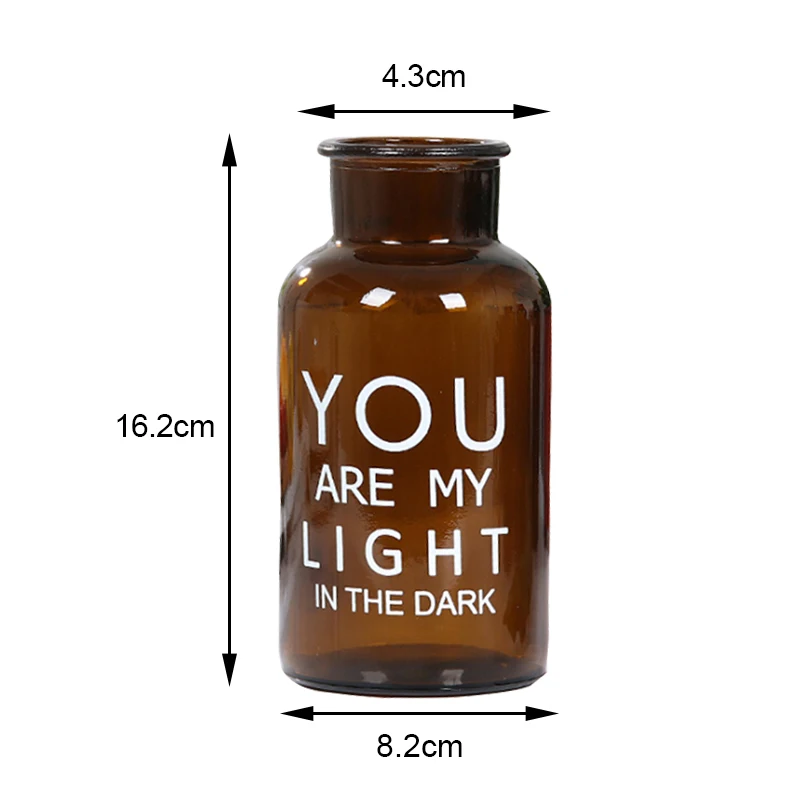 You are my light Скандинавский дизайн стеклянная ваза для украшения дома Цветочная композиция для вазы гидропонная Настольная Ваза для цветочного украшения - Цвет: You are my light