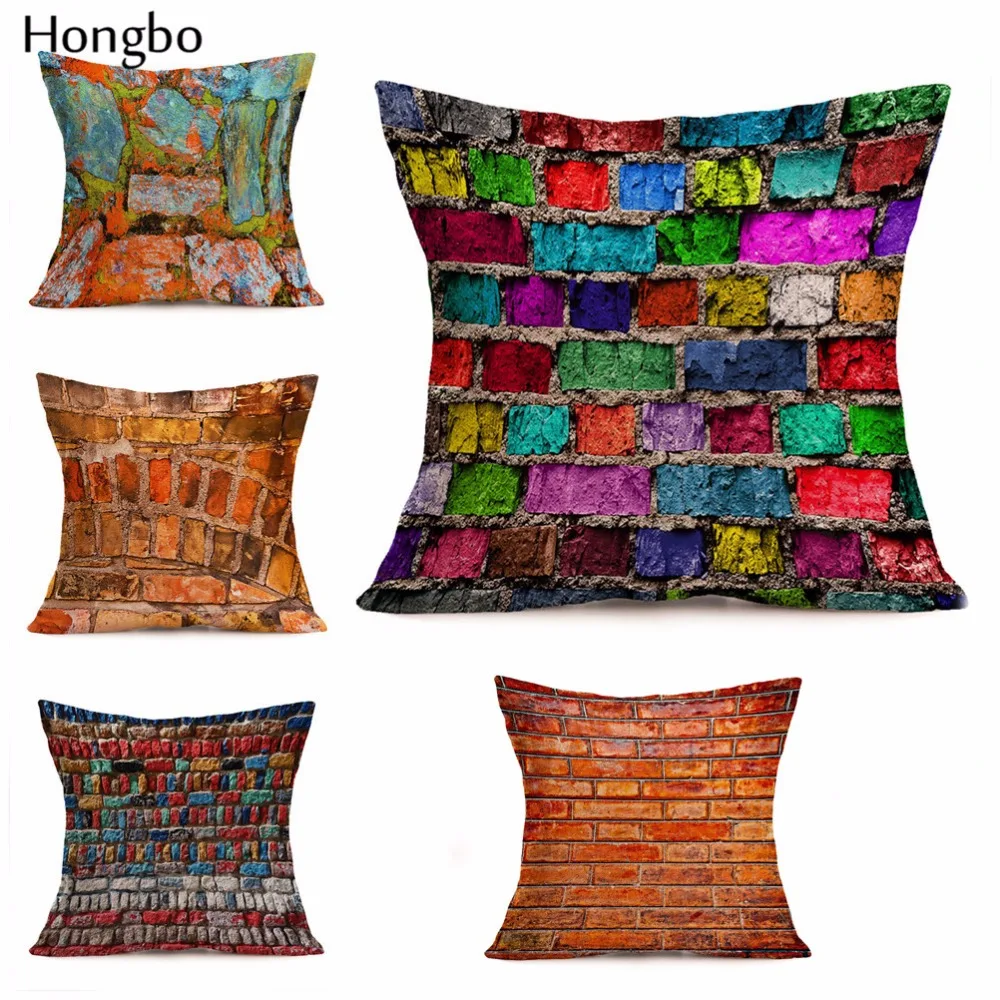 

Hongbo 1 Pcs 1 Pcs Decorative Cotton Linen Brick Bare Wall Space Auto Seat Chair Decor Pillowcase Car Cushion Pillow Cover