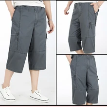 Мужские длинные армейские зеленые мужские тактические шорты цвета хаки размера плюс летние мужские мешковатые мульти карманные шорты-карго на молнии в стиле милитари Популярные бриджи