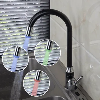 

MTTUZK Free Shipping 3 Color Automatic Sense Temperature Faucet LED light Bathroom Basin Hot And Cold Mixer Tap Kitchen Faucets