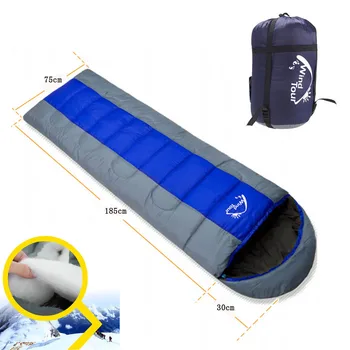 

High Quality Autumn Winter Outdoor Travel Camping Sleeping Bag Water Resistant Cotton Filler Hooded Adult Envelope Sleeping Bag