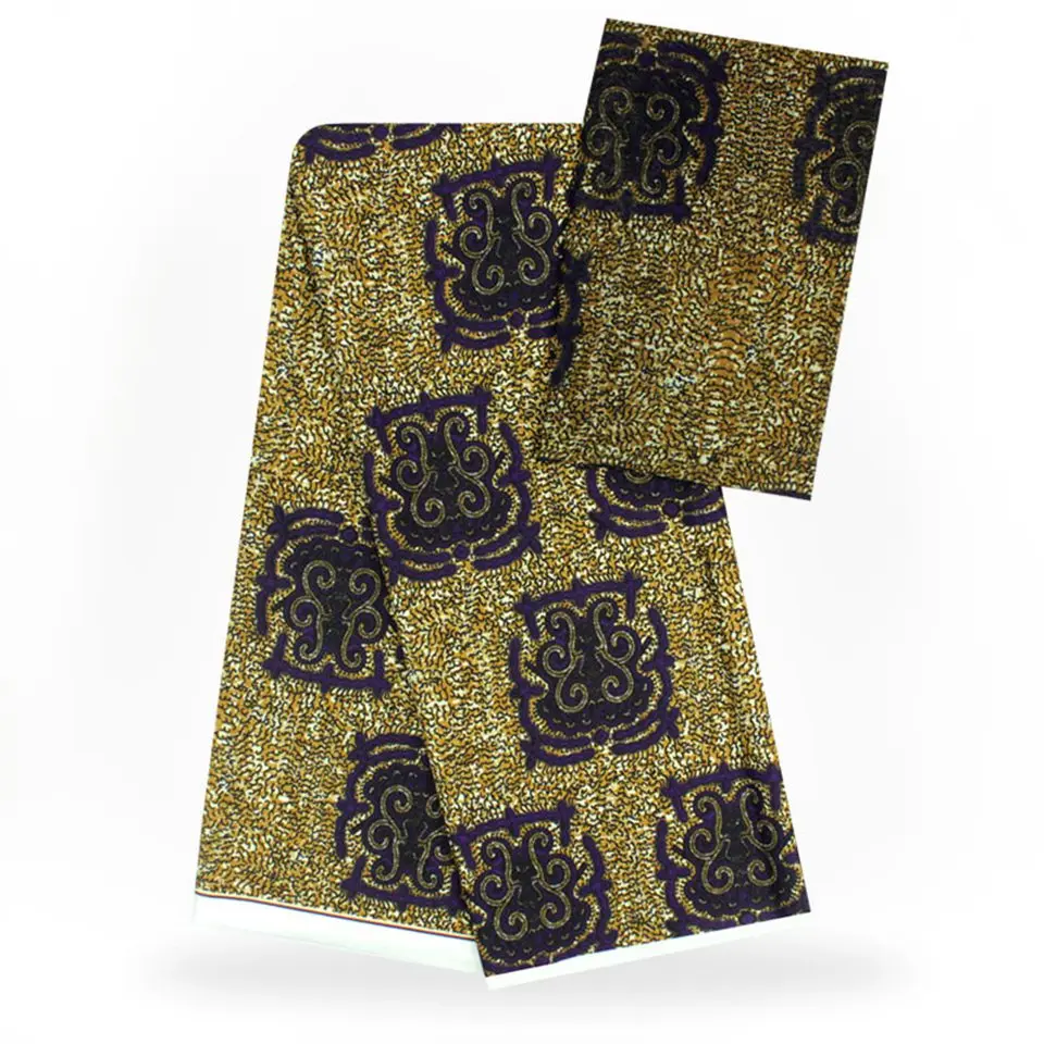 

2 Pcs Set 4 Yards African Ankara Prints Modell Material & 2 Yards Chiffon Ankara Chiffon Fabric YBXM-80