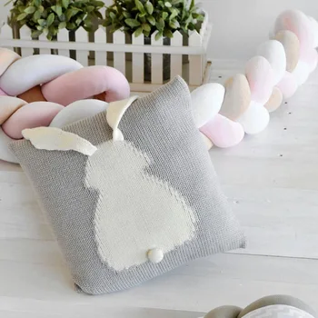 

Nordic Styel Bunny Pillow Case Bunny Cushion Case Knitting Decorative Cushion Case No Pillow Inner Bunny Knitted Pillow Case