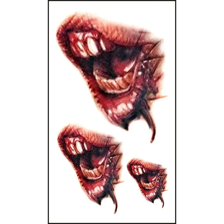 

Halloween Bloody Bleeding Scary Scars Waterproof Temporary Tattoo Stickers for Practical Jokes