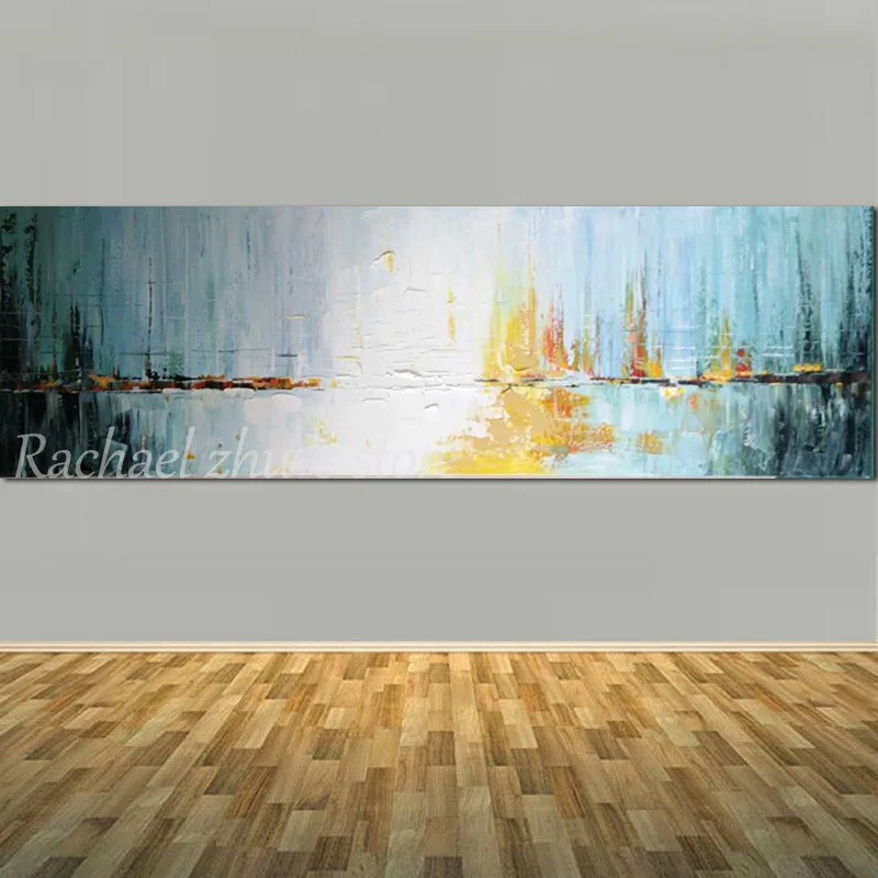 

Large Hand Painted Modern Abstract Green Black Color Texture Oil Painting on Canvas Living Room Wall Picture Painting Home Decor