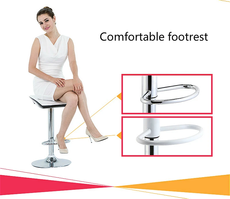 Multi-function Lifted Bar Chair with Footrest Rotated Household Leisure Balcony Stool Adjustable Coffee Shop Stable Dining Chair