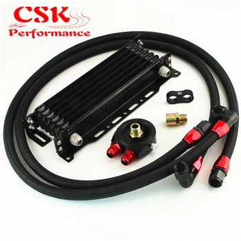 

Universal 7 Row Oil Cooler w/ 262mm Mounting Bracket + Filter Adapter Hose Kit