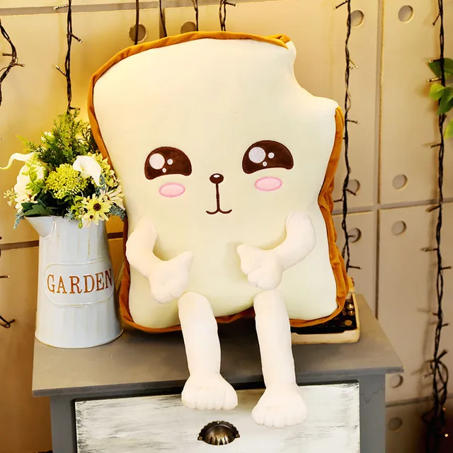 50CM/60CM funny toast bread, mushroom plush toy cartoon character pillow, cute mushroom stuffed doll, kids toys, sofa decoration
