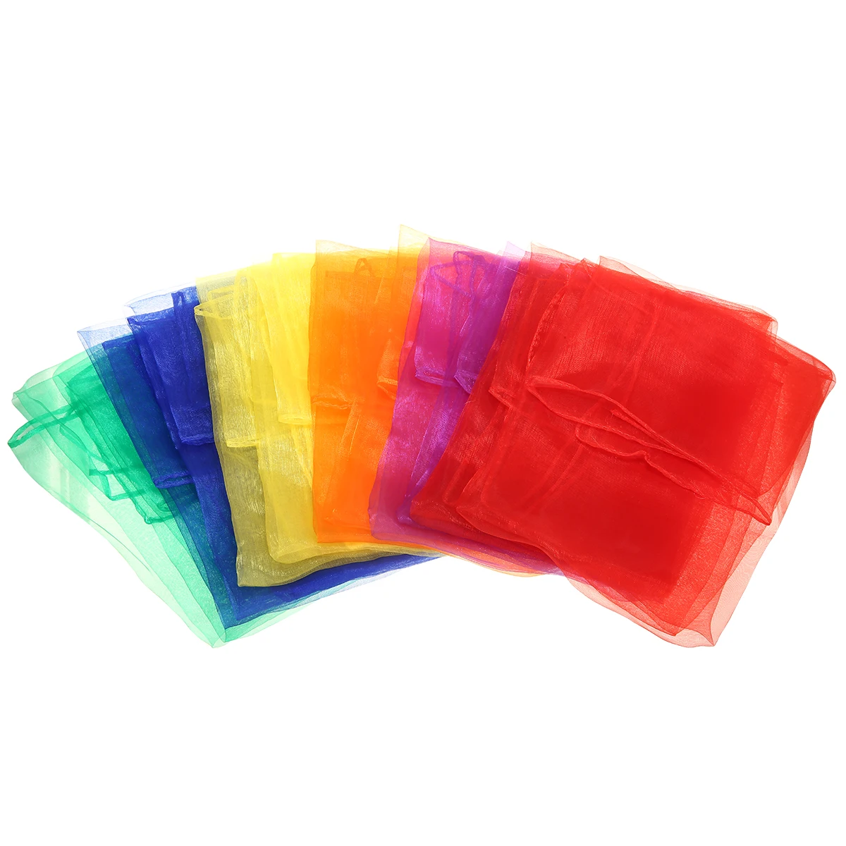 12pcs  60*60cm Juggling Cloths Gymnastic Towels Dancing Silk Scarves Red Yellow Orange Blue Purple Green Desigual Scarves