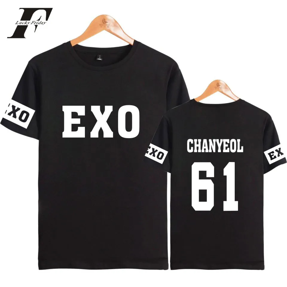Kpop Exo Kar Sehun Xiumin Baekhyun Terra наклейка Футболка женская футболка Harajuku модная