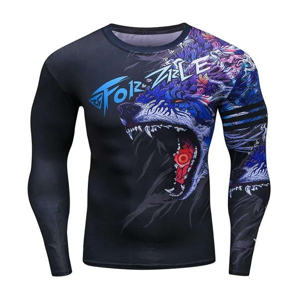 ZRCE 3D принт с животными Мужская футболка быстросохнущая фитнес-джоггеры Мужская модная Толстовка Рашгард высокое качество компрессионная рубашка - Цвет: GCJ05