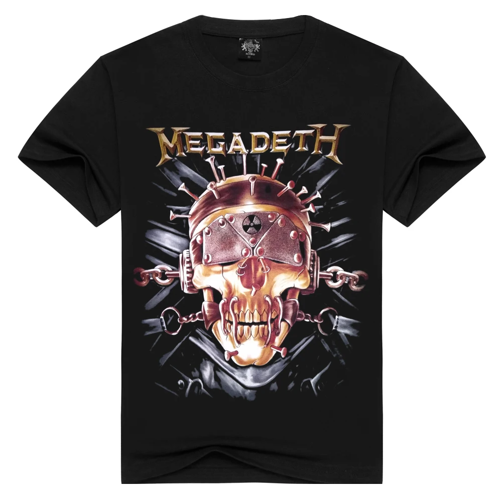 Мужская/женская футболка Megadeth, летние топы, футболки с черепом, трэш метал рок, Мужская свободная футболка с круглым вырезом, модные футболки размера плюс - Цвет: DX-76