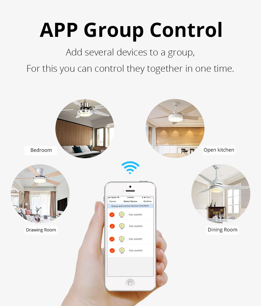 Zemismart ЕС США Alexa Echo умный потолочный вентилятор переключатель Wifi приложение таймер контроль скорости группа регулировка скорости домашний настенный переключатель