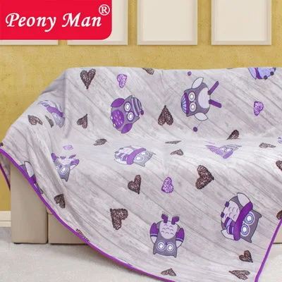 Высокое качество, фланелевое одеяло, пион, мужской бренд, для взрослых, зима-осень, толстое, теплое, большая сова, супер мягкое, Коралловое Флисовое одеяло s на кровать - Цвет: Purple Owl