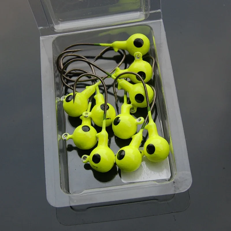 10pcs/set Fishing Hook Colorful Lead Round Jig Head Fishing Lures Bait Hook Fish Tackle Fishing Hooks For Sea River Lake New