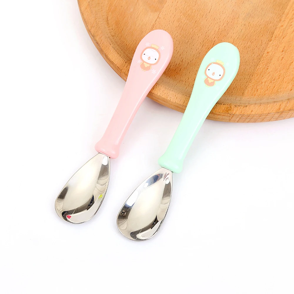 

2pcs/lot Baby Feeding Spoon Fork Set 304 Stainless Steel Toddler Infant Tableware Flatware Kids Cutlery accessories