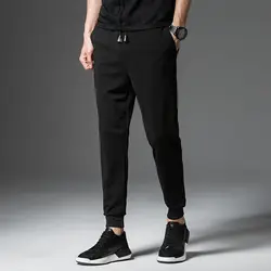 2019 Для мужчин хлопок Повседневное Штаны черный Цвет брюки Active эластичные шаровары Хип-хоп стиль бегунов пот Штаны большой Размеры M-5XL