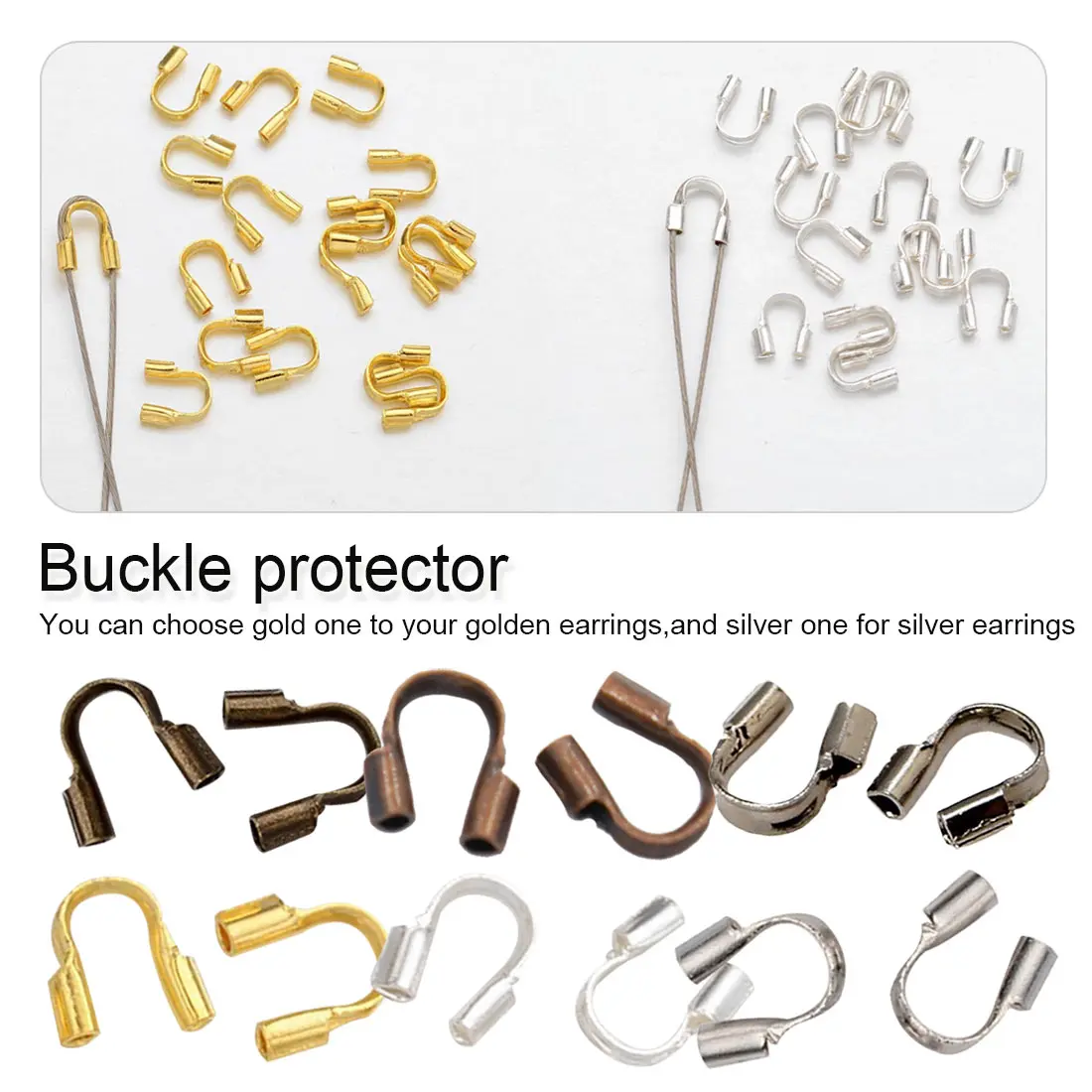 

Wire Protectors Wire Guard Protectors loops U Shape Accessories Clasps Connector For Jewelry Necklace Making
