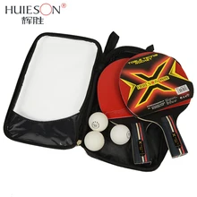 Huieson 3 звезды Ракетки для настольного тенниса комплект 7 слоя древесины лезвие двойной Уход за кожей лица Прыщи-в резиновые для детей и подростков учащихся