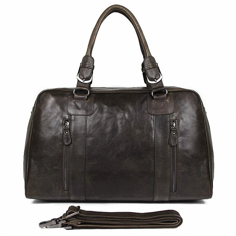 Echtes Leder Reisetasche Männer Vintage Reise seesack große Kuh Leder Tragen Auf Gepäck Wochenende große schulter Tasche LI-2342