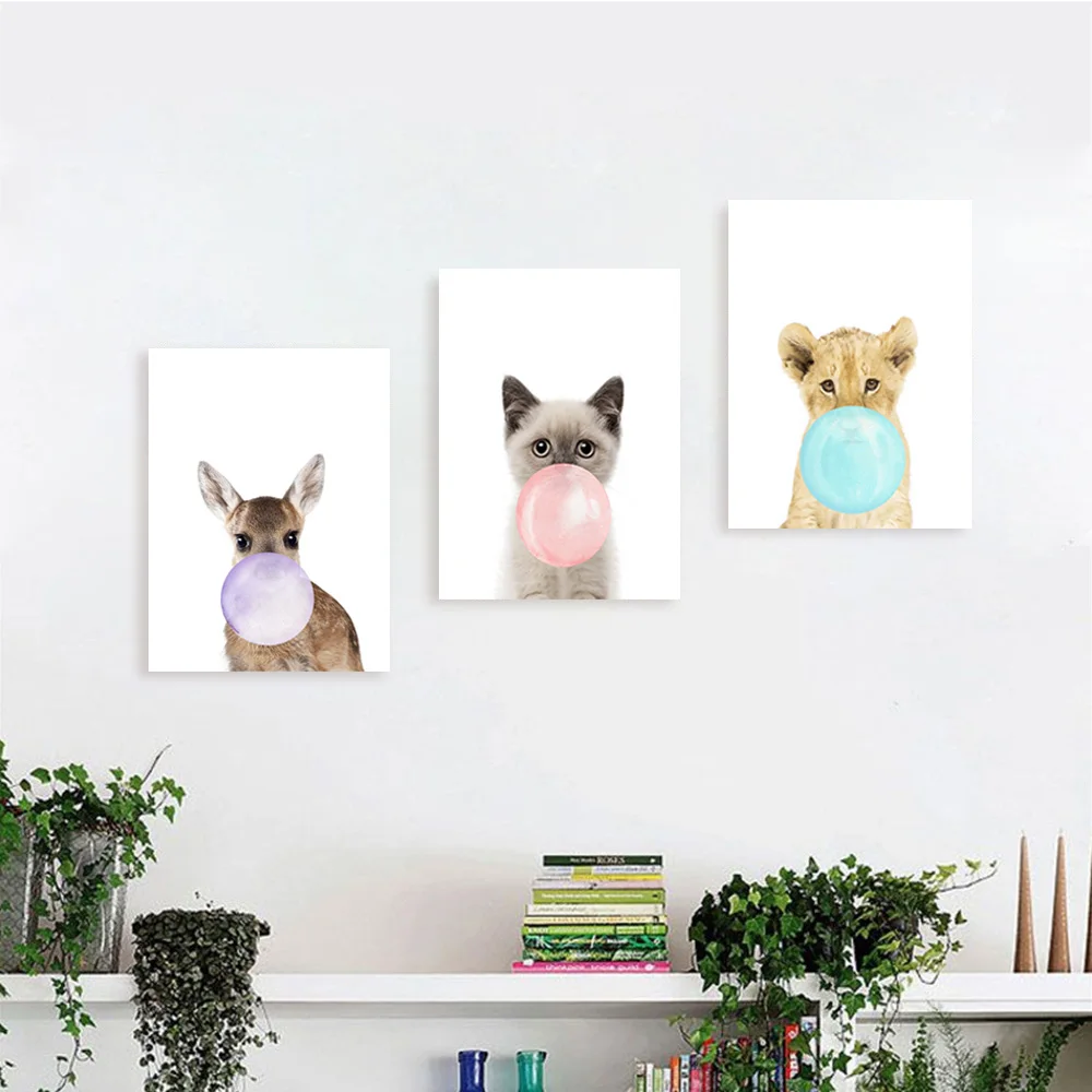 

Koala Cat Balloon Posters Prints Wall Art Canvas Painting By Numbers Nordic Poster Animal Wall Pictures Children'S Room Decor