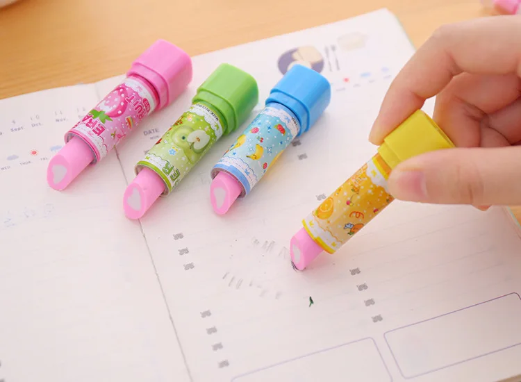Цветочница ластик губная помада милый фруктовый пишущий Рисунок резиновый ластик для карандаша милые канцелярские принадлежности для детей подарки школьные принадлежности