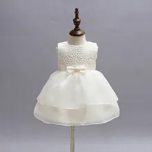 Платье для новорожденной, красивое платье на крестины, белое, для первого дня рождения, для вечеринки, шифоновая одежда, пачка, фатиновая одежда для маленьких девочек