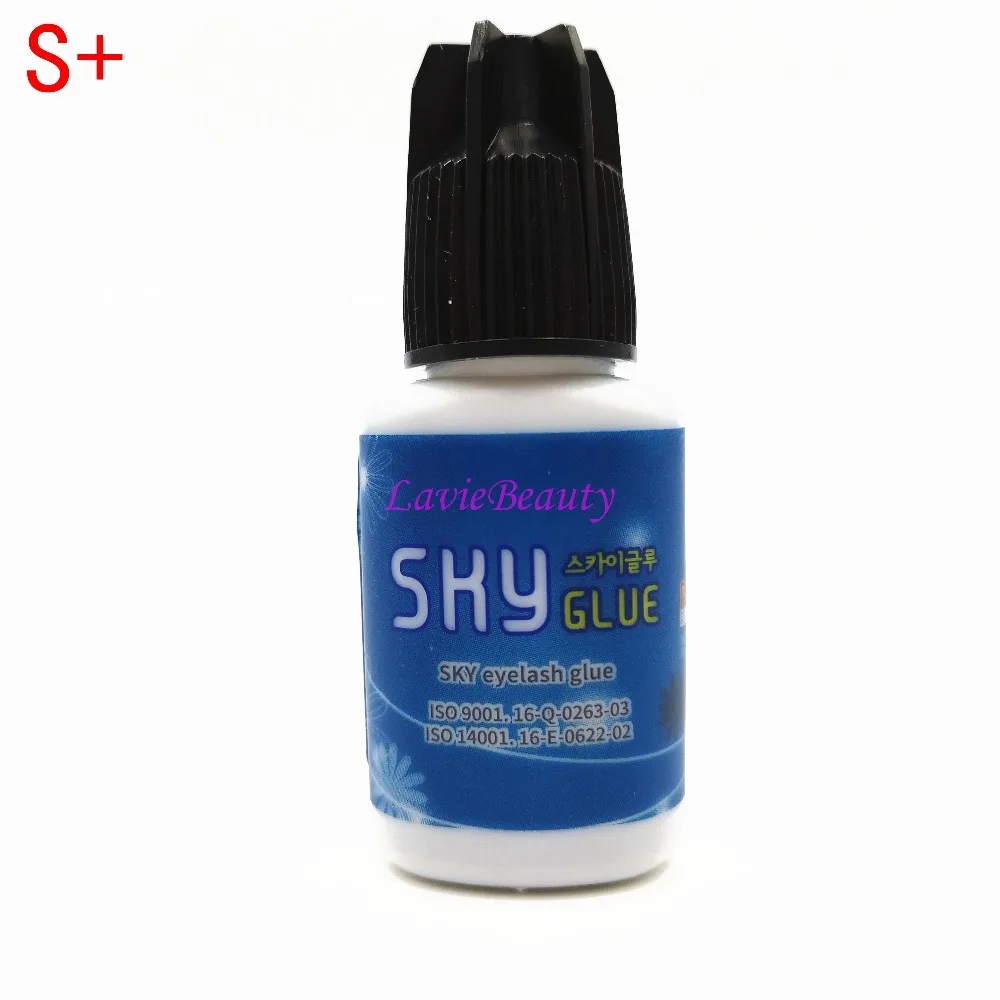 

Free Shipping korea Strongest Legitimate Original Sky Glue for Eyelash Extensions Sky plus Glue Adhesive S+ type,5ml Black Cap
